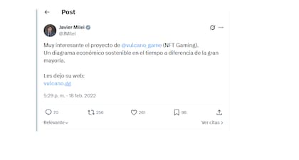 El tuit promocional que ya no existe