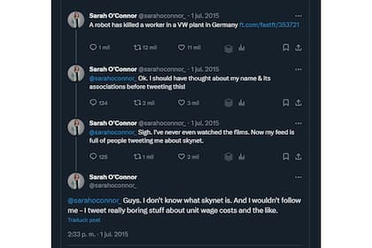El tuit viral de Sarah O'Connor sobre la muerte de un trabajador a manos de un robot en 2015