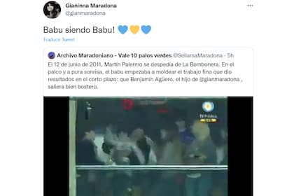 El tweet de Gianinna Maradona recordando a Diego