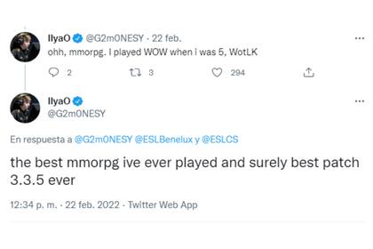 El tweet de m0NESY revelando que empezó a jugar a los 5
