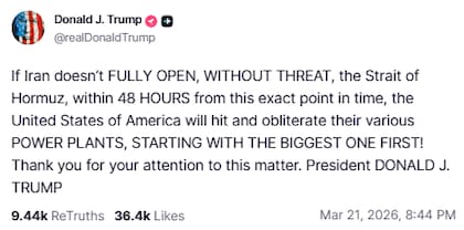 El ultimátum de Trump a Irán