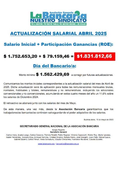 El último acuerdo salarial para los bancarios