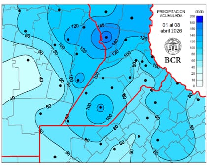El último informe de la BCR afirmó que en apenas ocho días se acumularon en promedio 90 milímetros, un volumen que equivale prácticamente a lo esperado para todo el mes