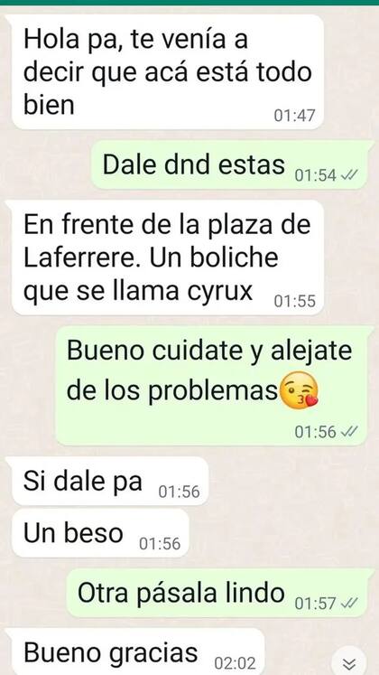 El último intercambio entre Diego y Lautaro Alvaredo antes de la muerte del joven de 19 años