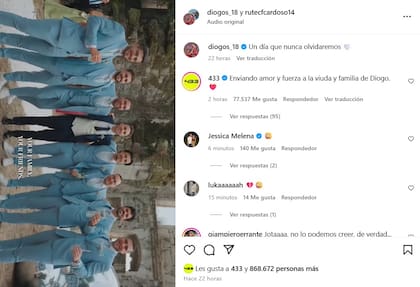 El último mensaje de Diogo Jota en su cuenta de Instagram