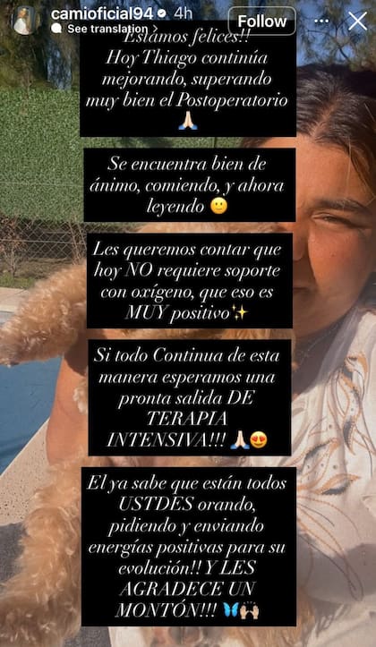 El último mensaje que compartió una de las hermanas de Thiago Medina en Instagram