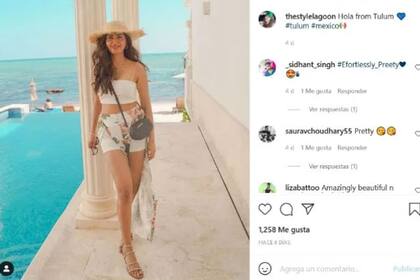 El último posteo de Anjali Ryot en Instagram, desde Tulum