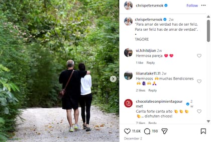 El último posteo de Christian Petersen antes de sufrir la descompensación (Fuente: @chrispetersenok)