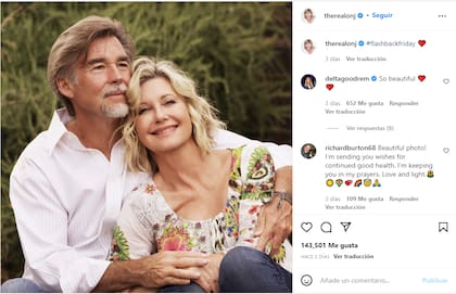 El último posteo de Olivia Newton-John junto a su marido (Foto: Instagram @therealonj)