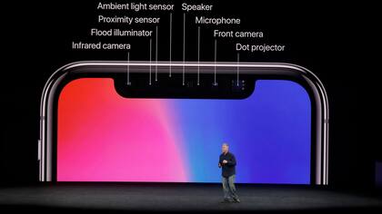 El único lugar del frente del iPhone X que no tiene pantalla