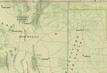 El único sismo que se reportó en territorio continental estadounidense en las últimas 24 horas estuvo cerca de Newkirk, Nuevo Mexico