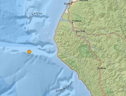 El único temblor en territorio continental estadounidense ocurrió cerca de la localidad de Petrolia, California