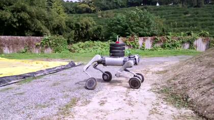 El Unitree B2-W es un robot cuadrúpedo todoterreno capaz de llevar hasta una persona