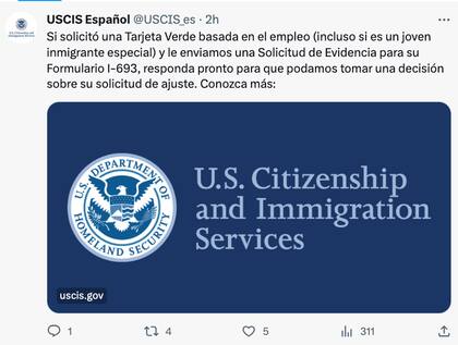 El Uscis emitió un aviso para algunos solicitantes de la green card