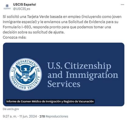 El Uscis hizo un llamado a ciertos peticionarios de la green card