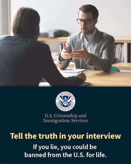 El Uscis les negará el trámite a quienes mientan en la entrevista (Facebook/Uscis en Español)
