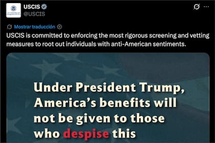 El Uscis ratificó su compromiso para analizar las actitudes de "sentimiento antiestadounidense" de los migrantes que solicitan beneficios