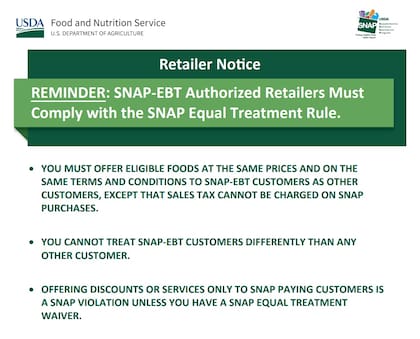 El USDA envió el comunicado por correo electrónico y lo publicó en su página oficial (FNS/USDA)
