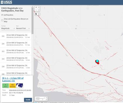 El USGS muestra un mapa interactivo en tiempo real con las últimas actualizaciones sobre los sismos que se registran en Estados Unidos