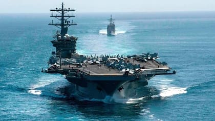 El USS Nimitz durante una operación en el Mar del Sur de China en abril de 2023