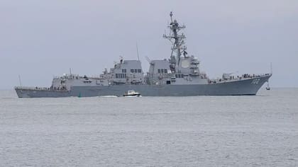 El USS Sampson es uno de los destructores estadounidenses desplegados en el Caribe.