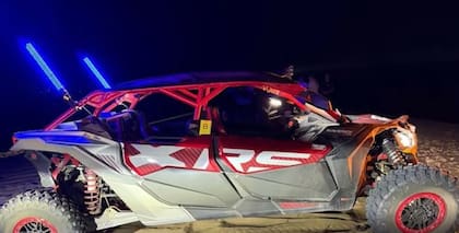 El UTV en que Bastián viajaba a upa de su papá