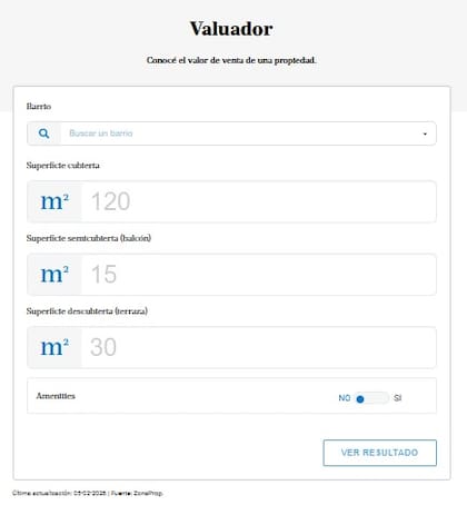 El valuador online permite tasar una propiedad y obtener un valor estimado de venta según ubicación, tipología y características
