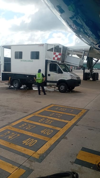 El vehículo de Intercargo tras el incidente