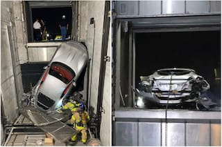 Un Ferrari cayó al foso del ascensor de un concesionario de lujo en Florida