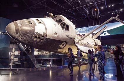 El verdadero Transbordador Atlantis, el mismo que viajó al espacio 33 veces.