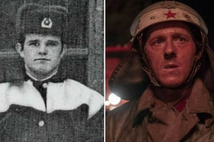 El verdadero Vasily Ignatenko, y el actor Adam Nagaitis