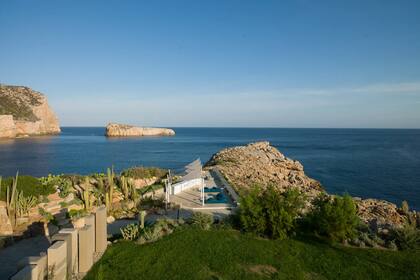 El verde se emtremezcla con los murales modernos de la casa