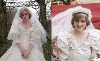 El vestido de novia se recreó tal cual sin prestarle demasiada atención a los detalles