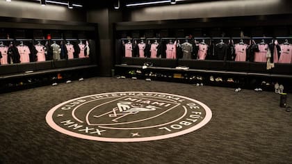 El vestuario en el Centro Deportivo del Inter Miami, que será hábitat de Messi de ahora hasta por lo menos 2025.