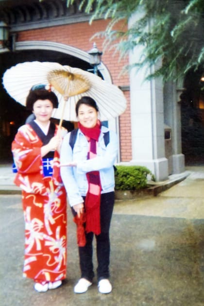 El viaje a Kyoto, Japón, parte de su beca para estudiar gastronomía