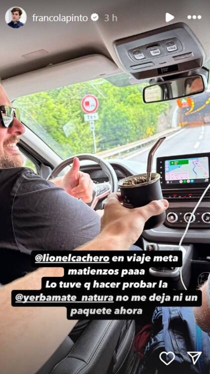 El viaje a Mónaco a puro mate: la postal de Colapinto con su chófer
