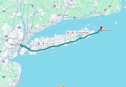 El viaje en tren desde Manhattan a Montauk dura alrededor de tres horas