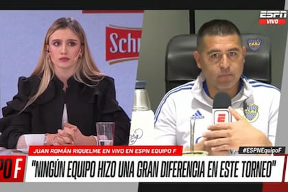 El vicepresidente de Boca trató de evitar un posible cruce con la periodista sobre sus preferencias en el estilo de juego