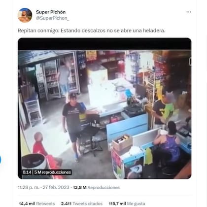 El video del hombre que abre la heladera y recibe una descarga eléctrica se convirtió en viral en Twitter