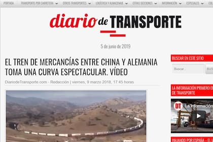 El video del Tehachapi Loop con un tren de otra parte del mundo fue publicado en China, Alemania y la India