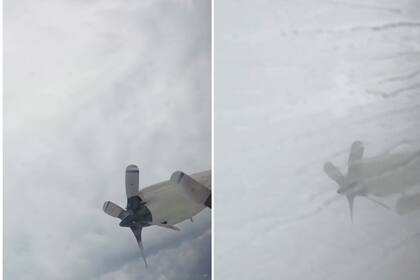 El video muestra como la nave era golpeada por la fuerte tormenta mientras la atravesaban