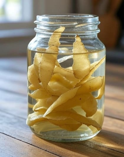 El vinagre y las cáscaras de papa se pueden encontrar en cualquier hogar (Foto: Grok)