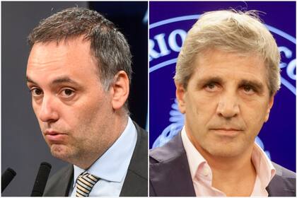El vocero Manuel Adorni y el ministro de Economía Luis Caputo