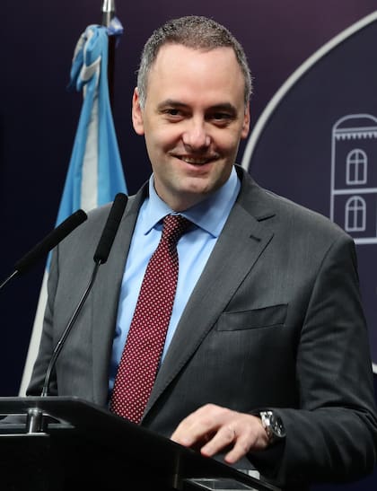 El vocero presidencial, Manuel Adorni, en la Casa Rosada