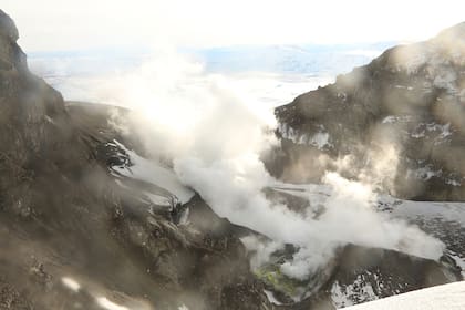 El Volcan Copahue en plena cordillera de los Andes.