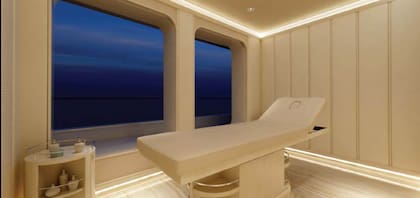 El yate Aquarius incluye su propia sala de masajes.