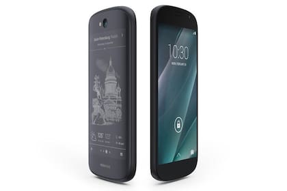 El Yotaphone tiene una pantalla principal convencional (5 pulgadas, Full HD) y otra de tinta electrónica en el dorso