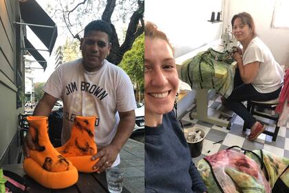 El zapatero Gabriel González y la costurera Gabriela Sánchez trabajaron con Clara Pinto en la Argentina para crear su colección de la London Fashion Craft