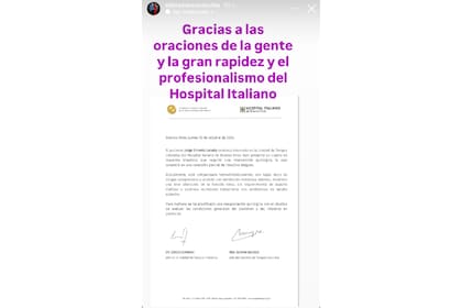 Elba Marcovecchio mostró el último parte médico de Jorge Lanata