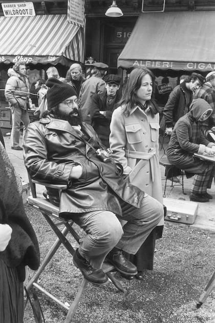Eleanor junto a su marido durante el rodaje de El Padrino II en Nueva York, en 1974